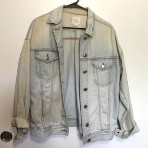 AEO faded light denim oversized jean jacket